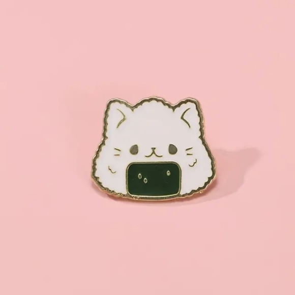 Hot Topic Kawaii Kitty Cat Shaped Japanese Seaweed Rice Ball Enamel Pin - Picture 4 of 5